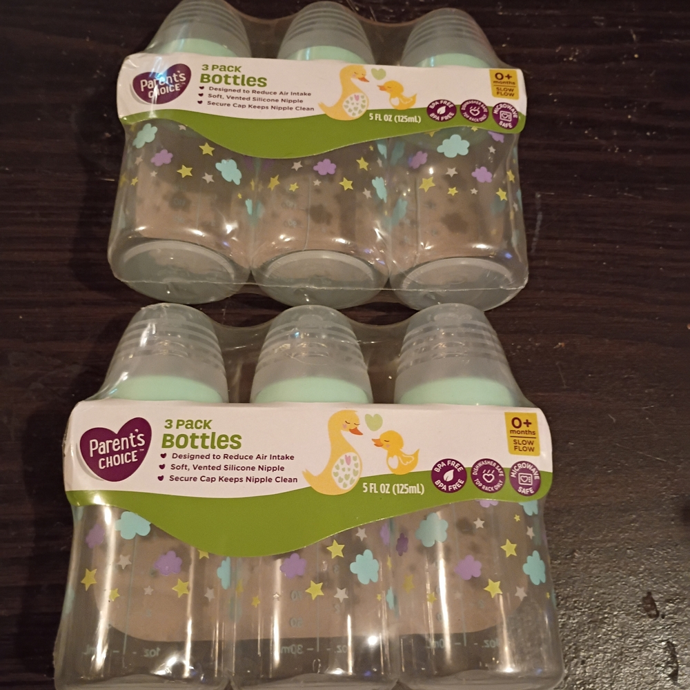 Parent's Choice Baby Bottles 3-Pack - Purple and Green